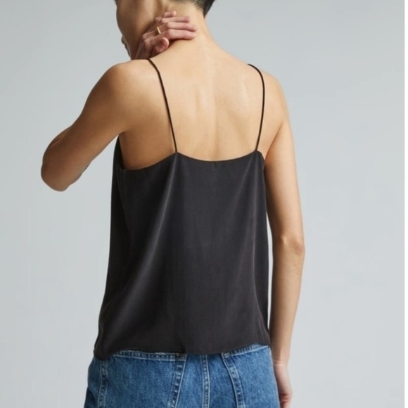 NWT Everlane The Clean Silk Cami Tank Top Women Black Blouse size 14 - Picture 2 of 7